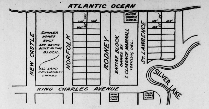 A map included with an ad that appeared in the News Journal June 14, 1927. SOURCE: NEWSPAPERS.COM